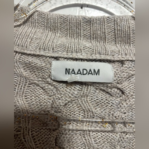 Naadam Chunky Cable Cashmere Blend Cardigan Size M $350 - Picture 4 of 6